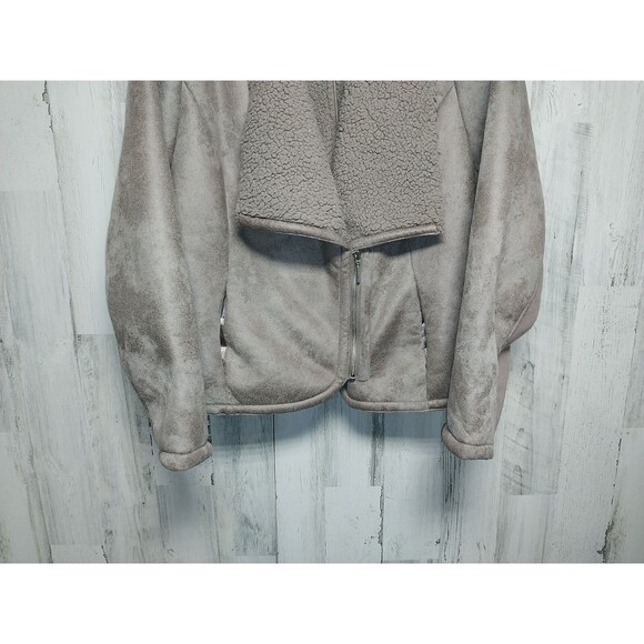 H by Halston Faux Suede Asymmetrical Moto Jacket  Sz 22W - Picture 2 of 6